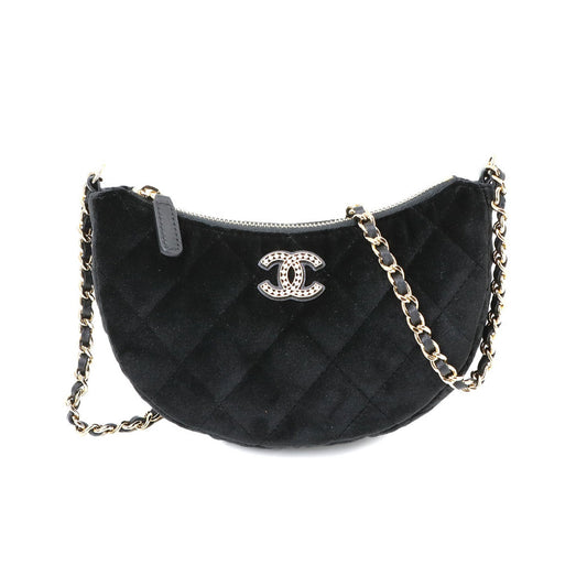 Chanel Black Velvet Half Moon