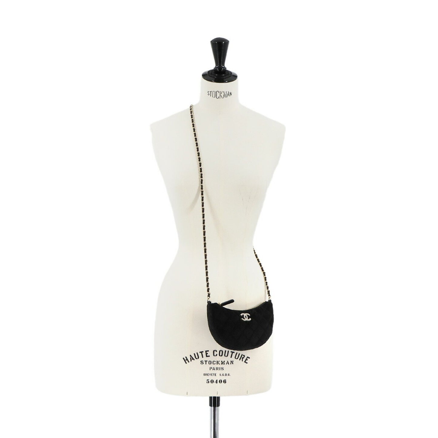 Chanel Black Velvet Half Moon
