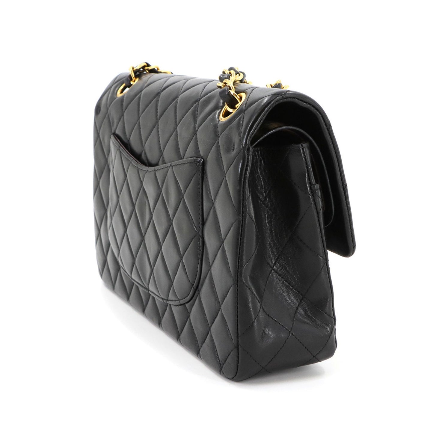 Chanel Black Leather Flap Bag Cuir Noir