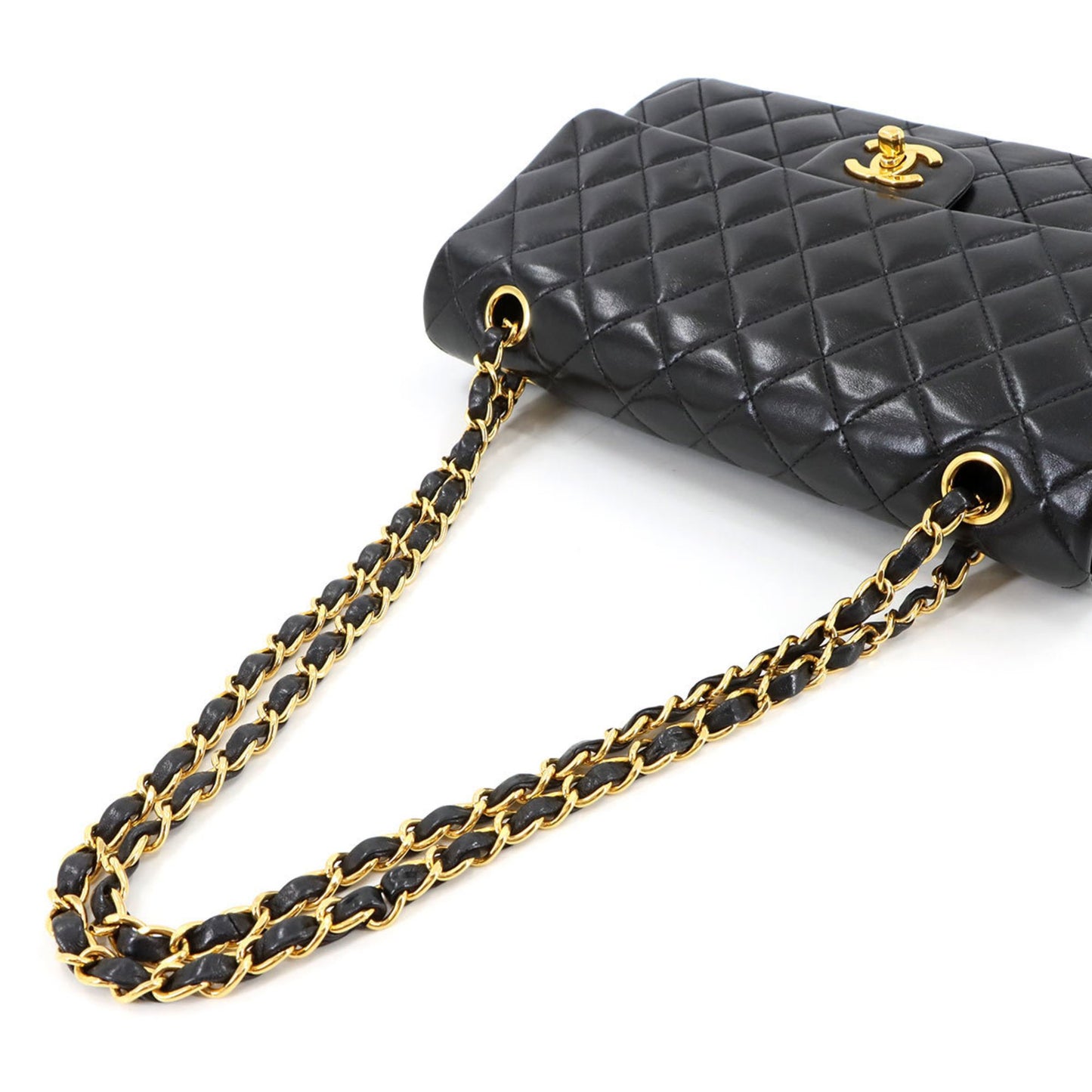 Chanel Black Leather Flap Bag Cuir Noir