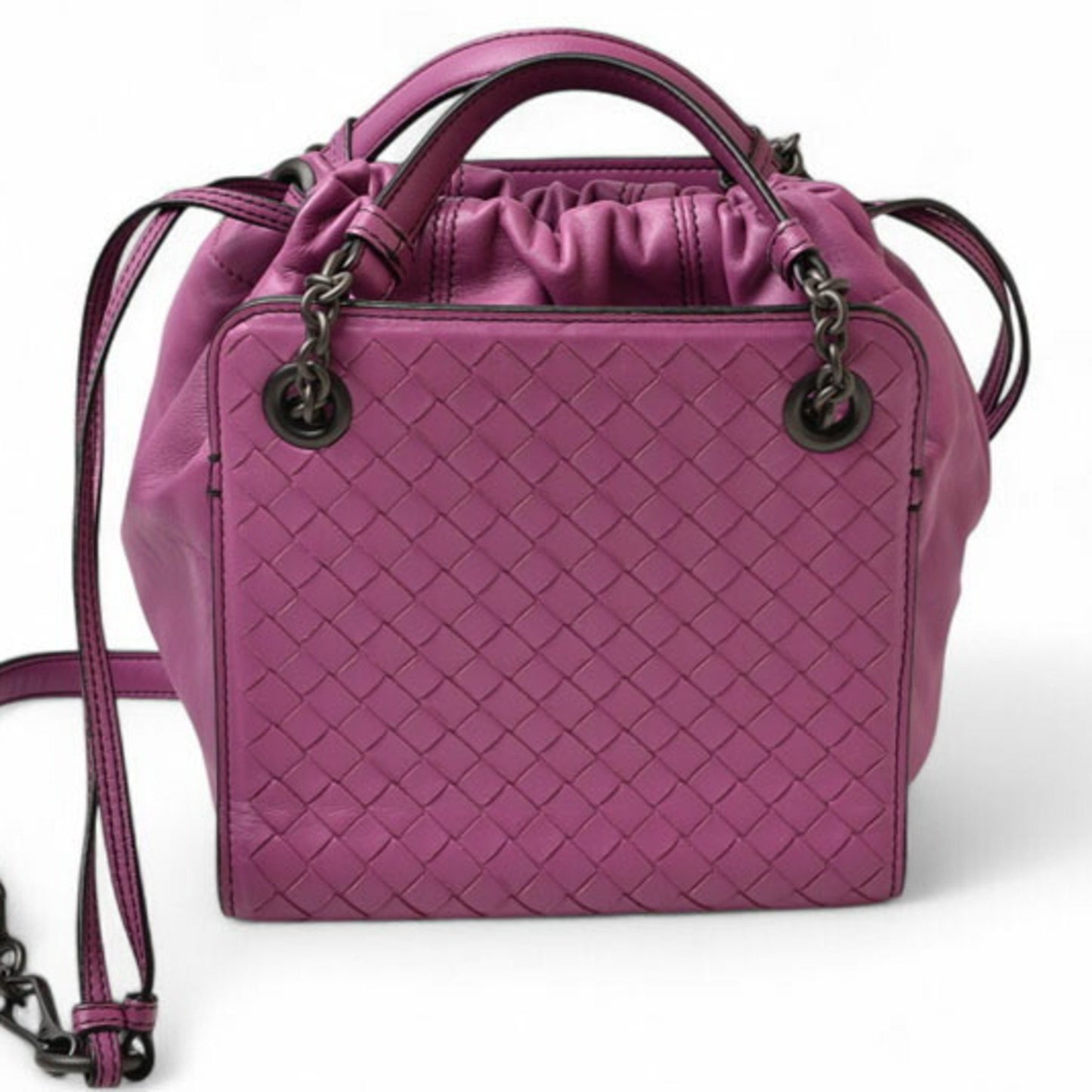 Bottega Veneta Purple Leather Intrecciato