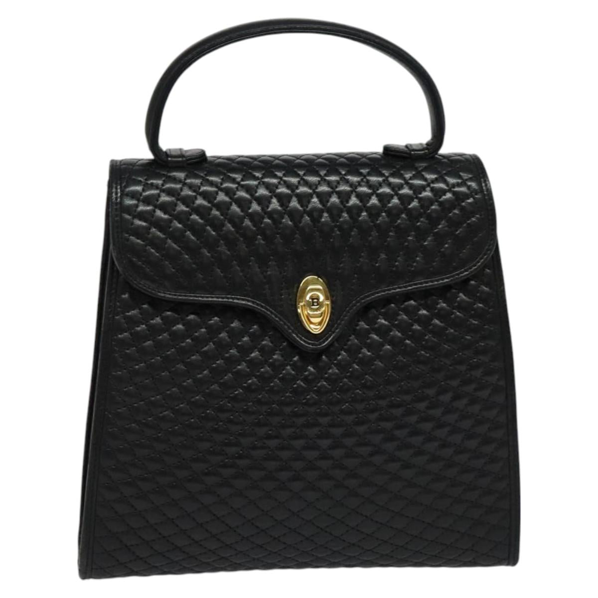 Bally Black Leather Quilted