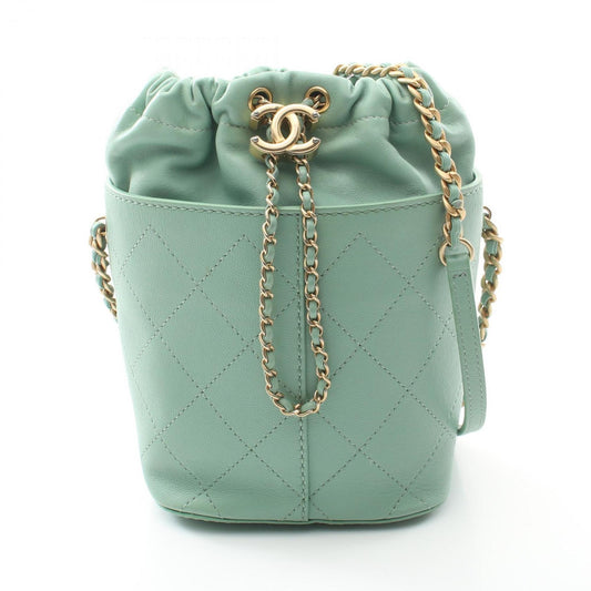 Chanel Green Leather Drawstring