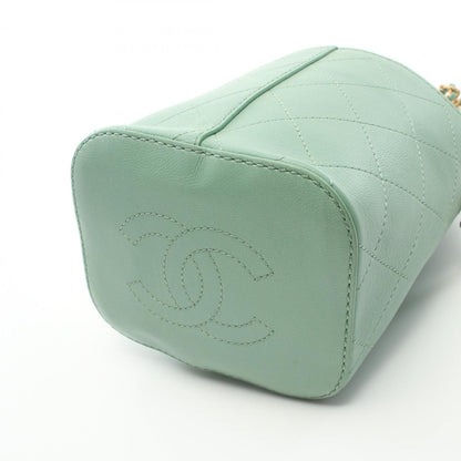 Chanel Green Leather Drawstring