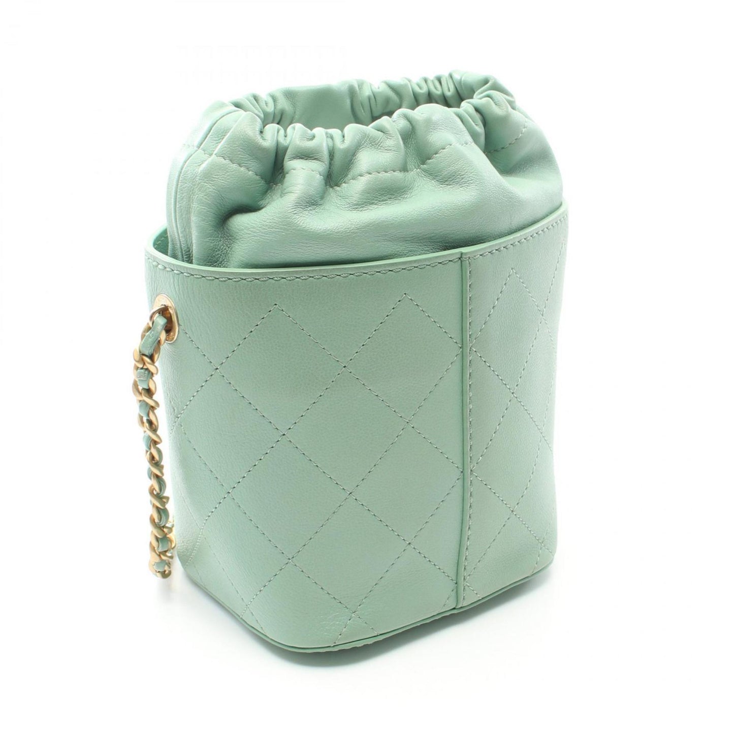 Chanel Green Leather Drawstring