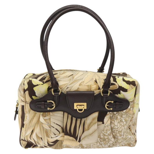 Salvatore Ferragamo Brown Canvas Gancini