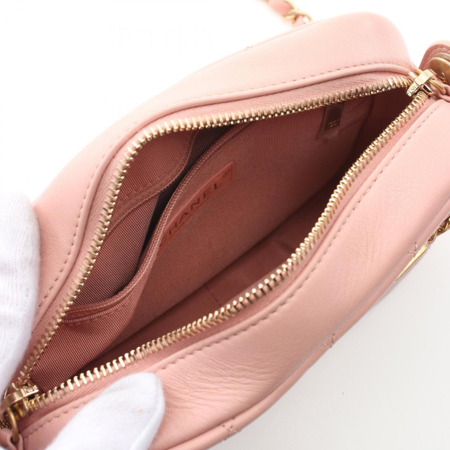 Chanel Pink Leather Vanity
