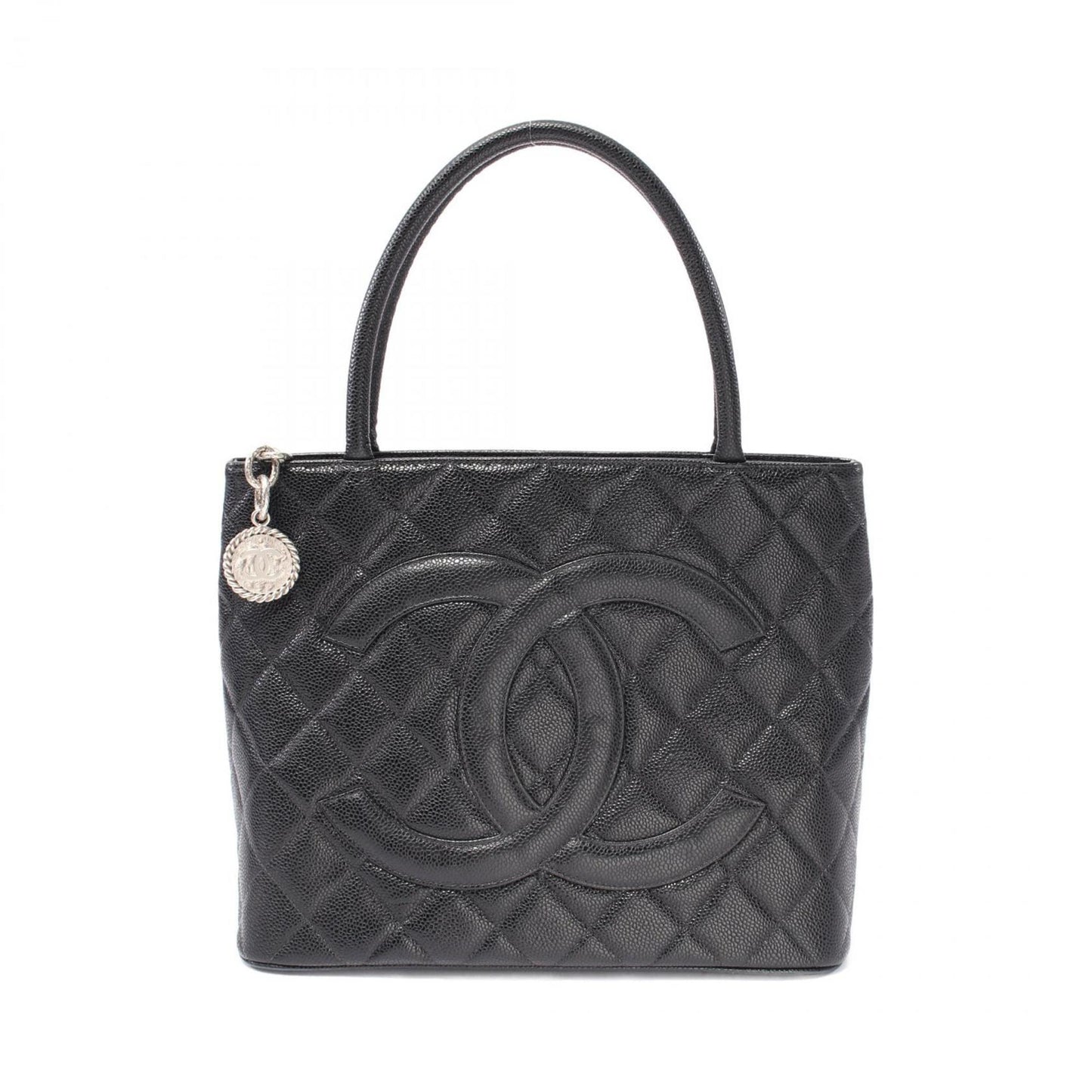 Chanel Black Leather Medaillon