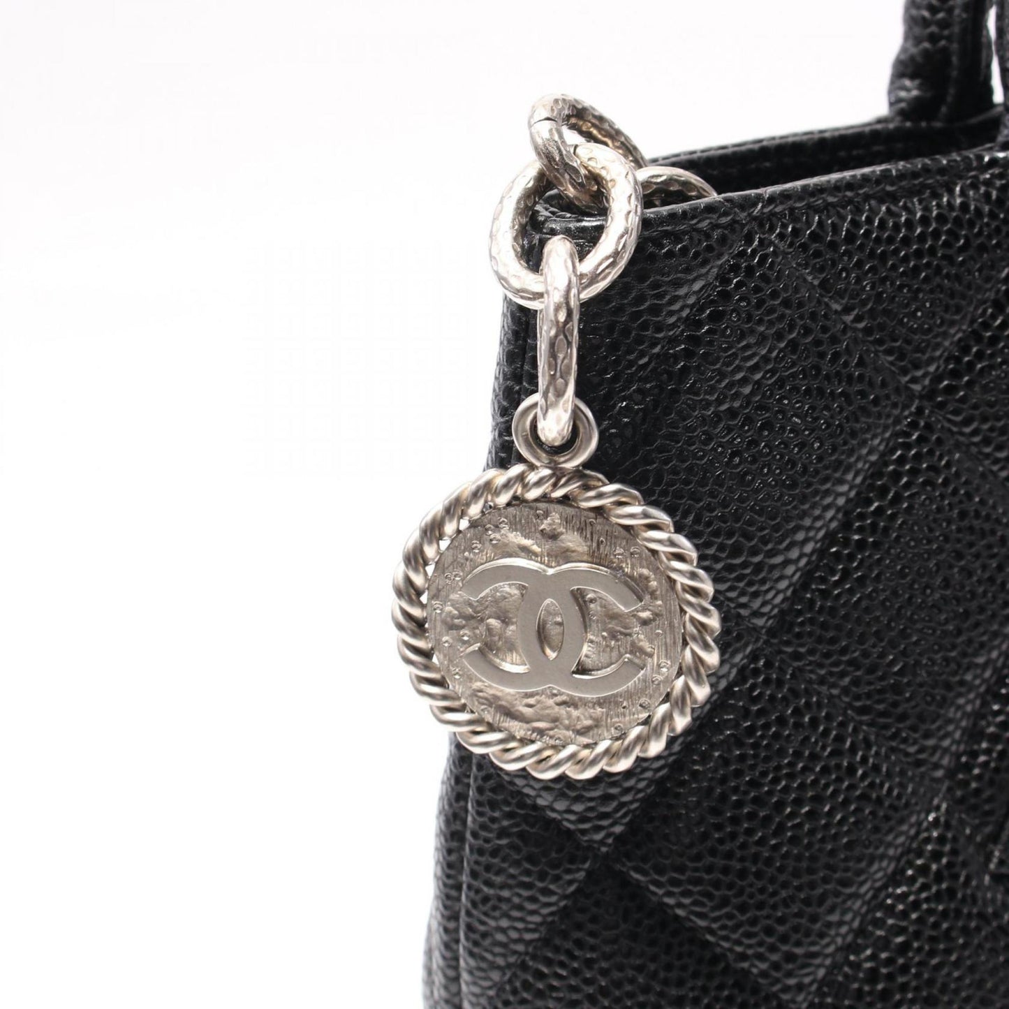 Chanel Black Leather Medaillon