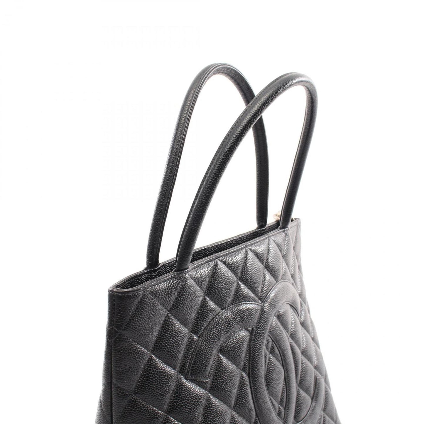 Chanel Black Leather Medaillon