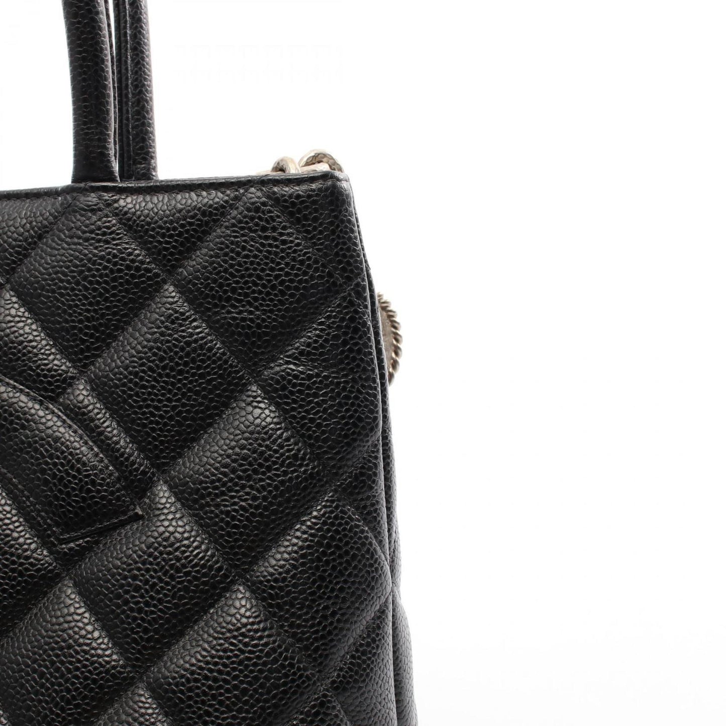 Chanel Black Leather Medaillon