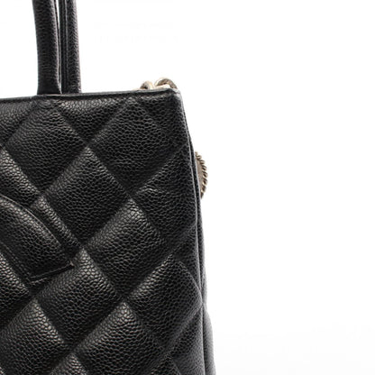 Chanel Black Leather Medaillon