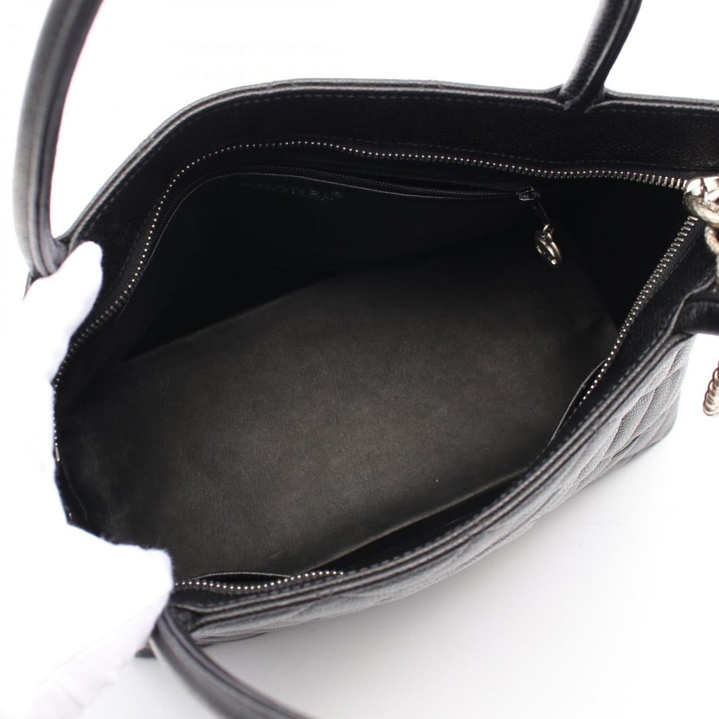 Chanel Black Leather Medaillon