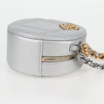 Chanel Silver Leather Ronde