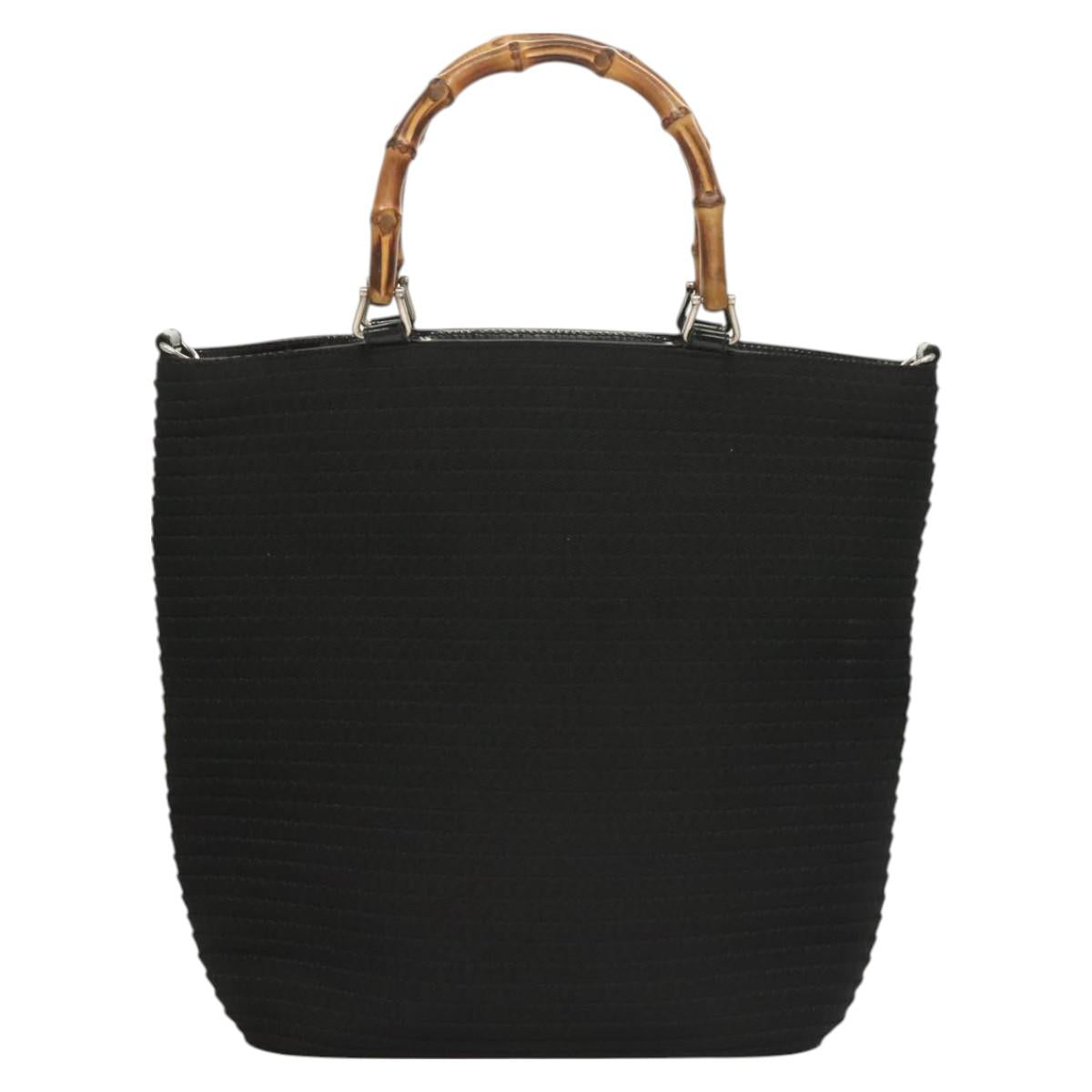 Gucci Black Canvas Bamboo