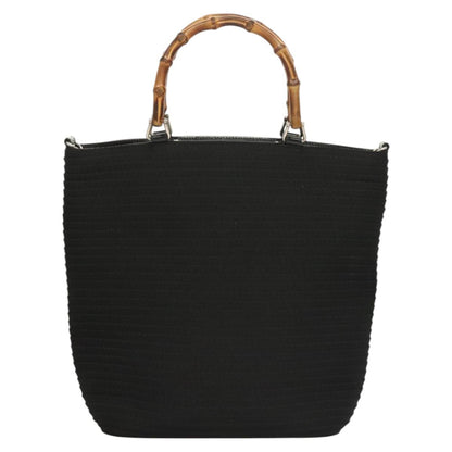 Gucci Black Canvas Bamboo