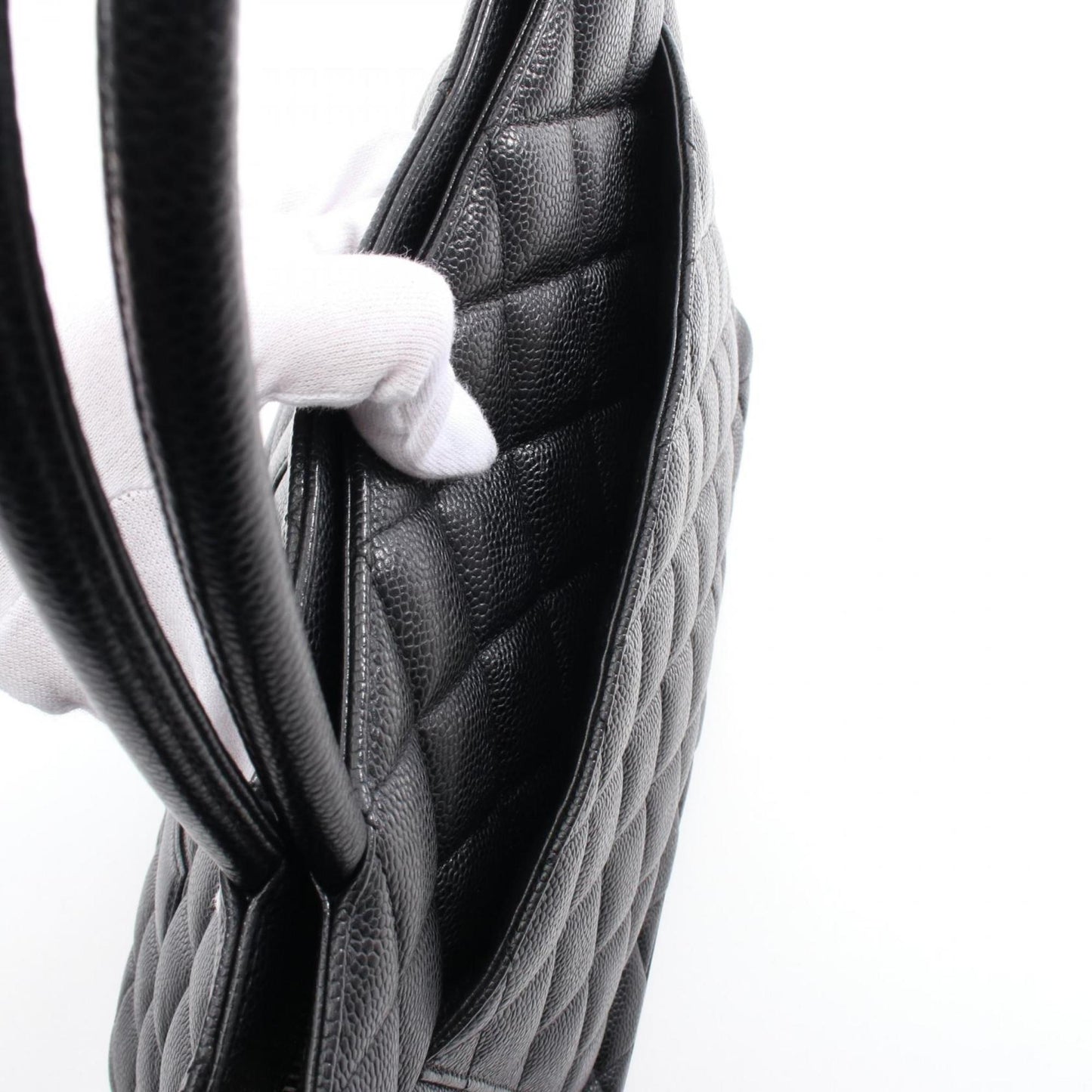 Chanel Black Leather Medaillon