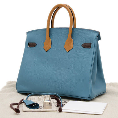 Hermès Blue Leather Birkin 25