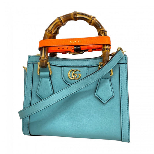 Gucci Blue Leather Diana