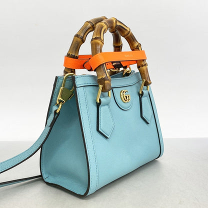 Gucci Blue Leather Diana
