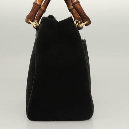 Gucci Black Suede Bamboo