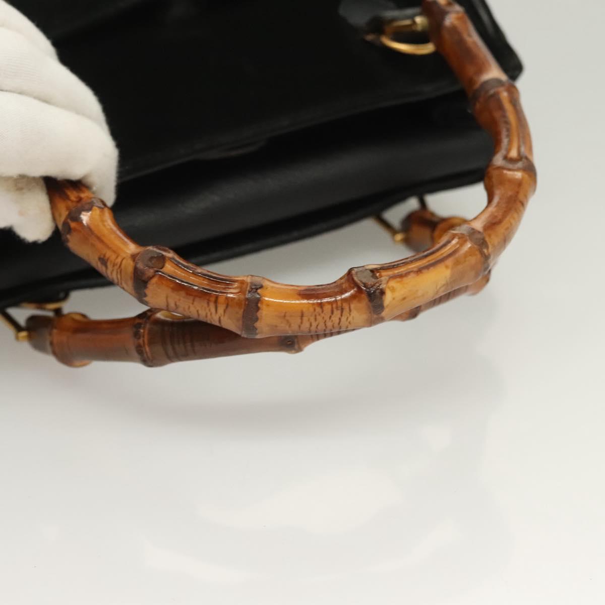 Gucci Black Suede Bamboo