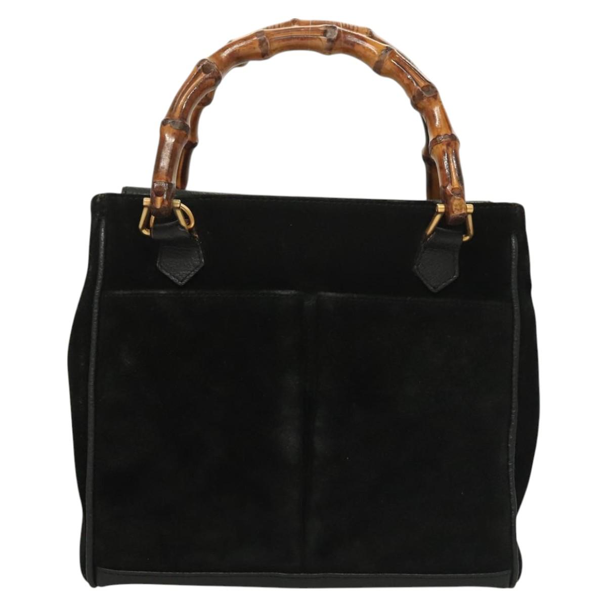 Gucci Black Suede Bamboo