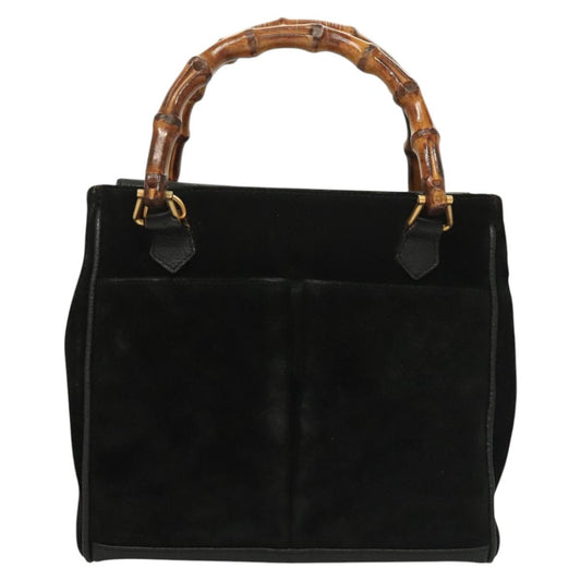 Gucci Black Suede Bamboo