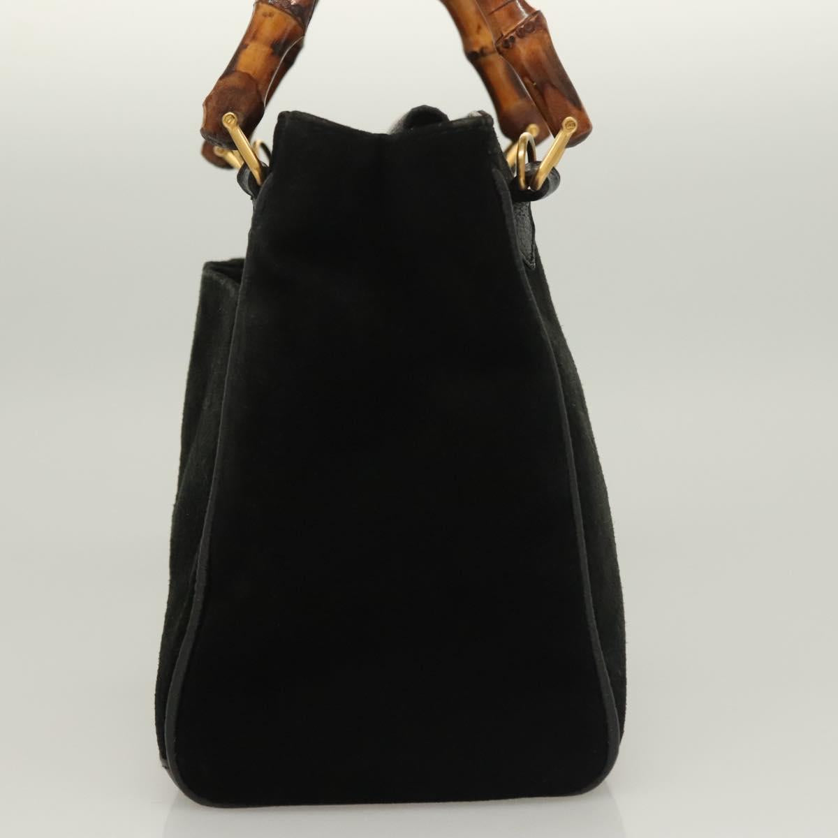 Gucci Black Suede Bamboo