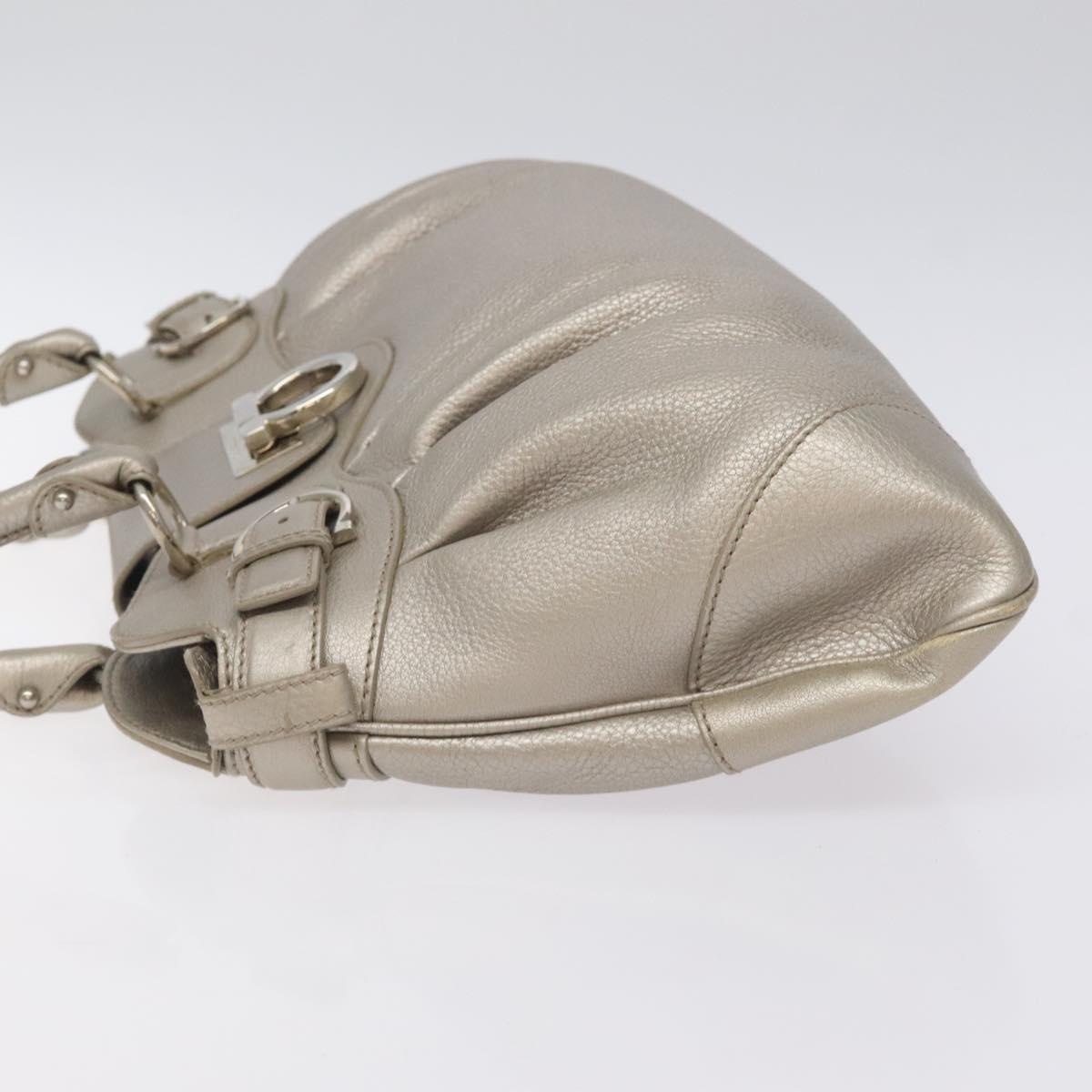 Salvatore Ferragamo Silver Leather Gancini