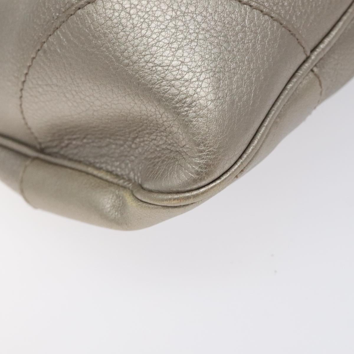 Salvatore Ferragamo Silver Leather Gancini
