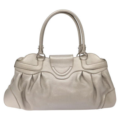 Salvatore Ferragamo Silver Leather Gancini