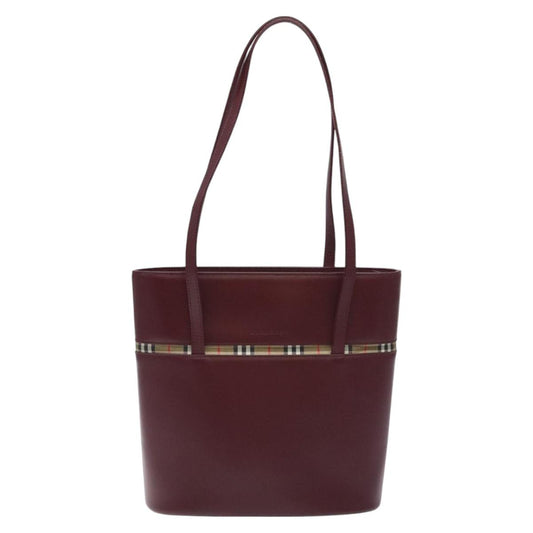 Burberry Red Leather Nova Check