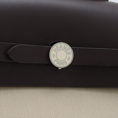 Hermès Brown Canvas Herbag