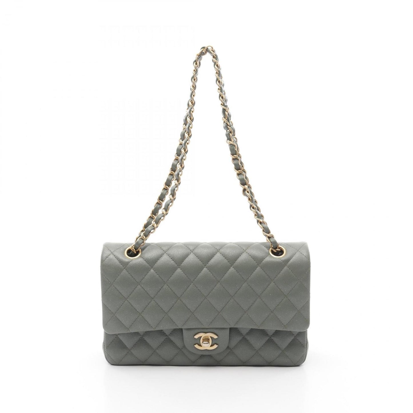 Chanel Green Leather Timeless