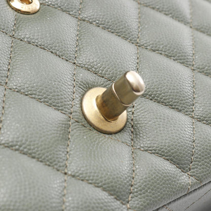 Chanel Green Leather Timeless