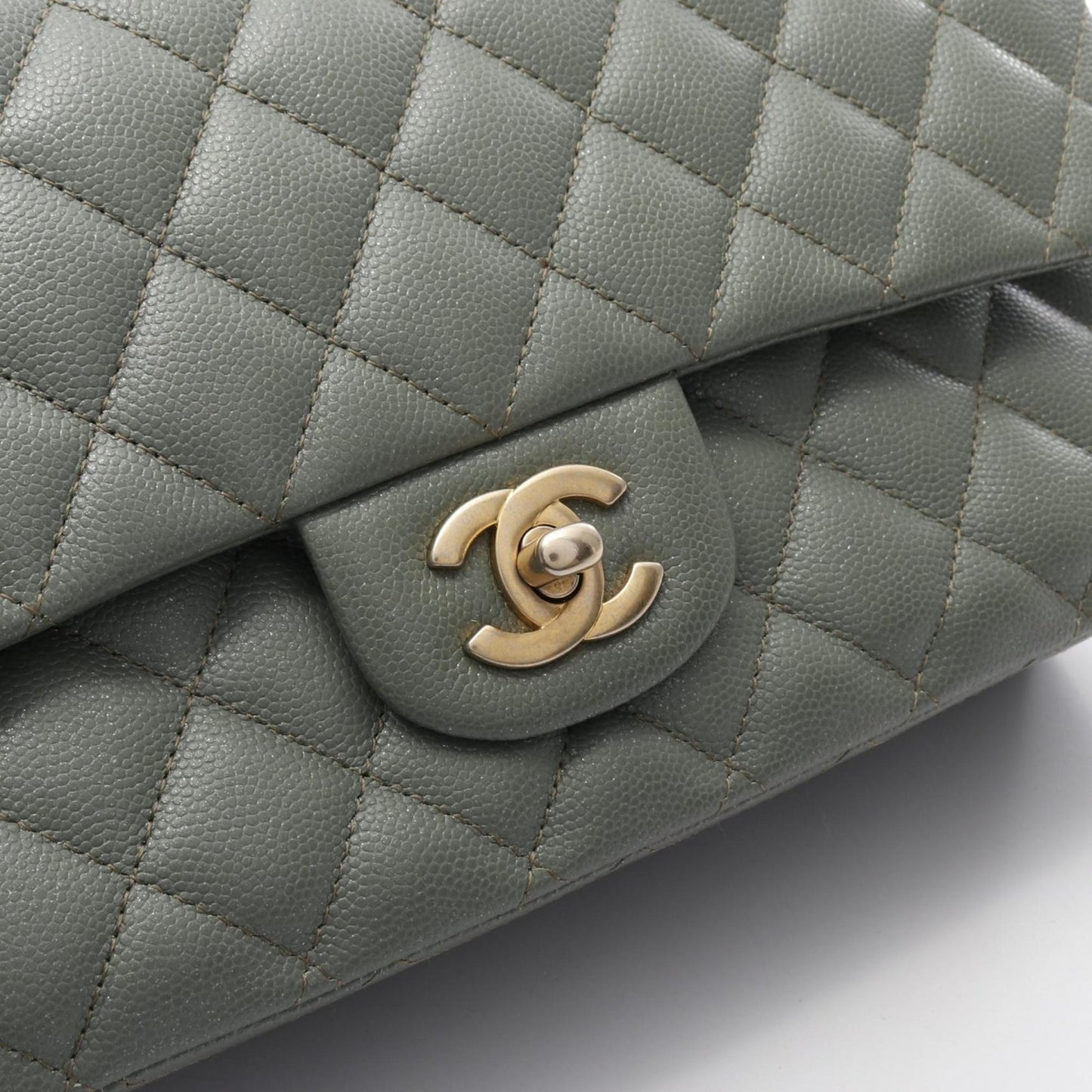 Chanel Green Leather Timeless
