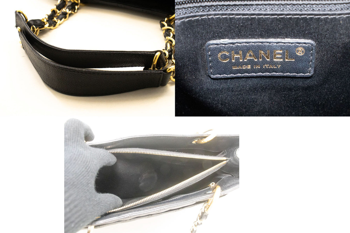 Chanel Black Leather Grand Shopping
