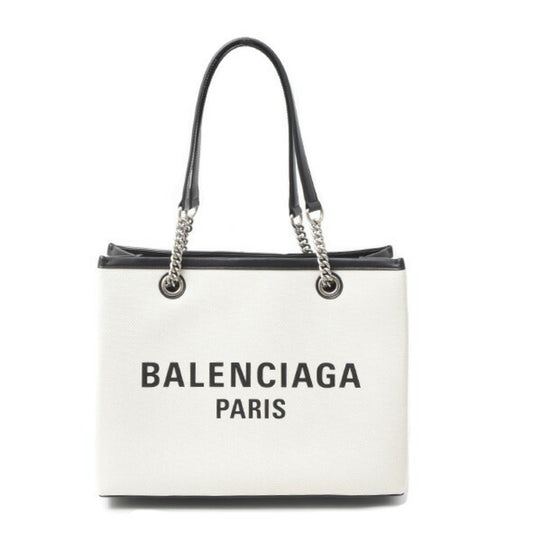 Balenciaga White Canvas Cabas