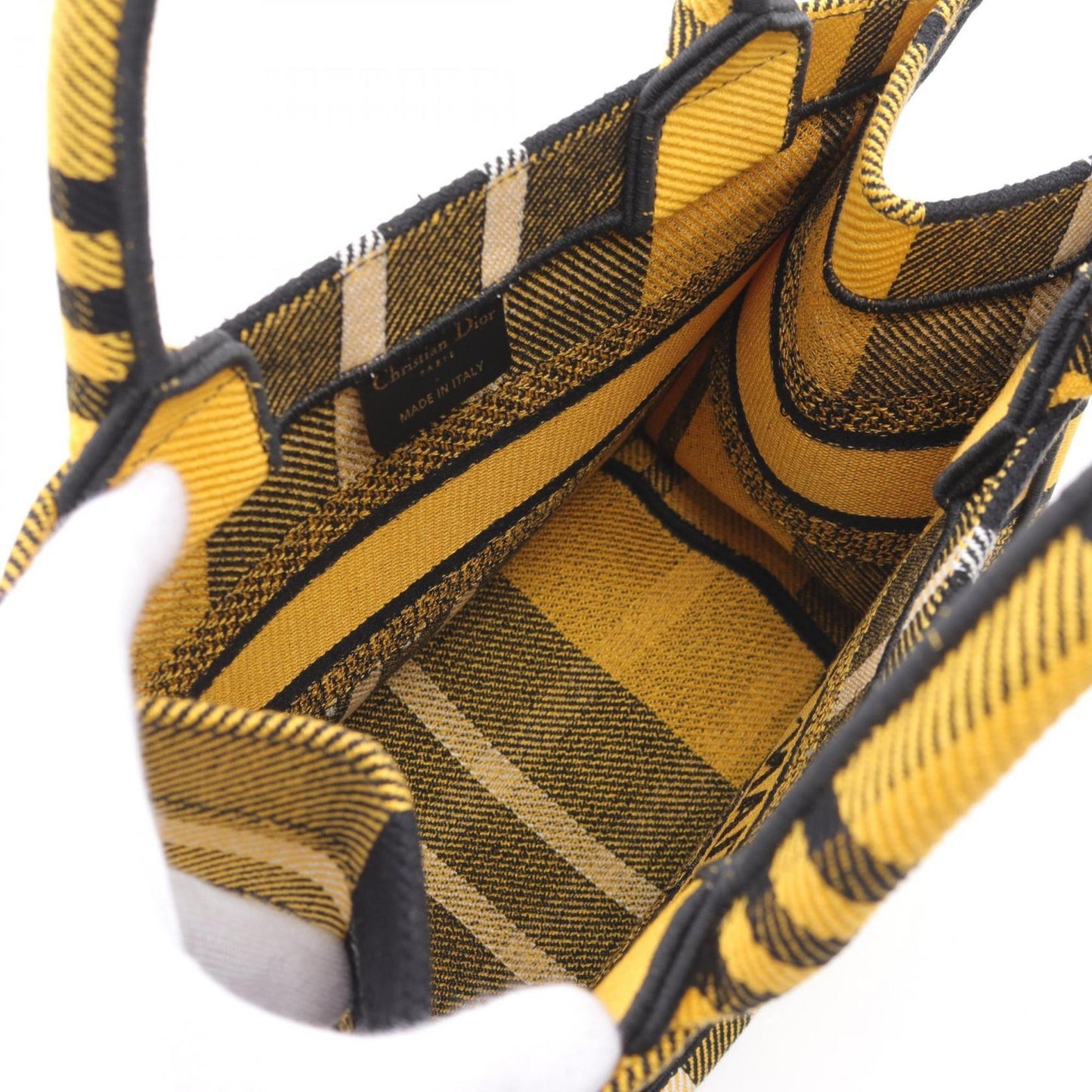 Dior Yellow Canvas Book Tote