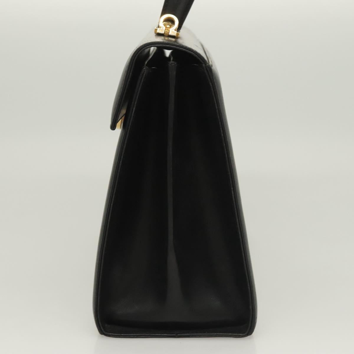 Salvatore Ferragamo Black Leather Gancini