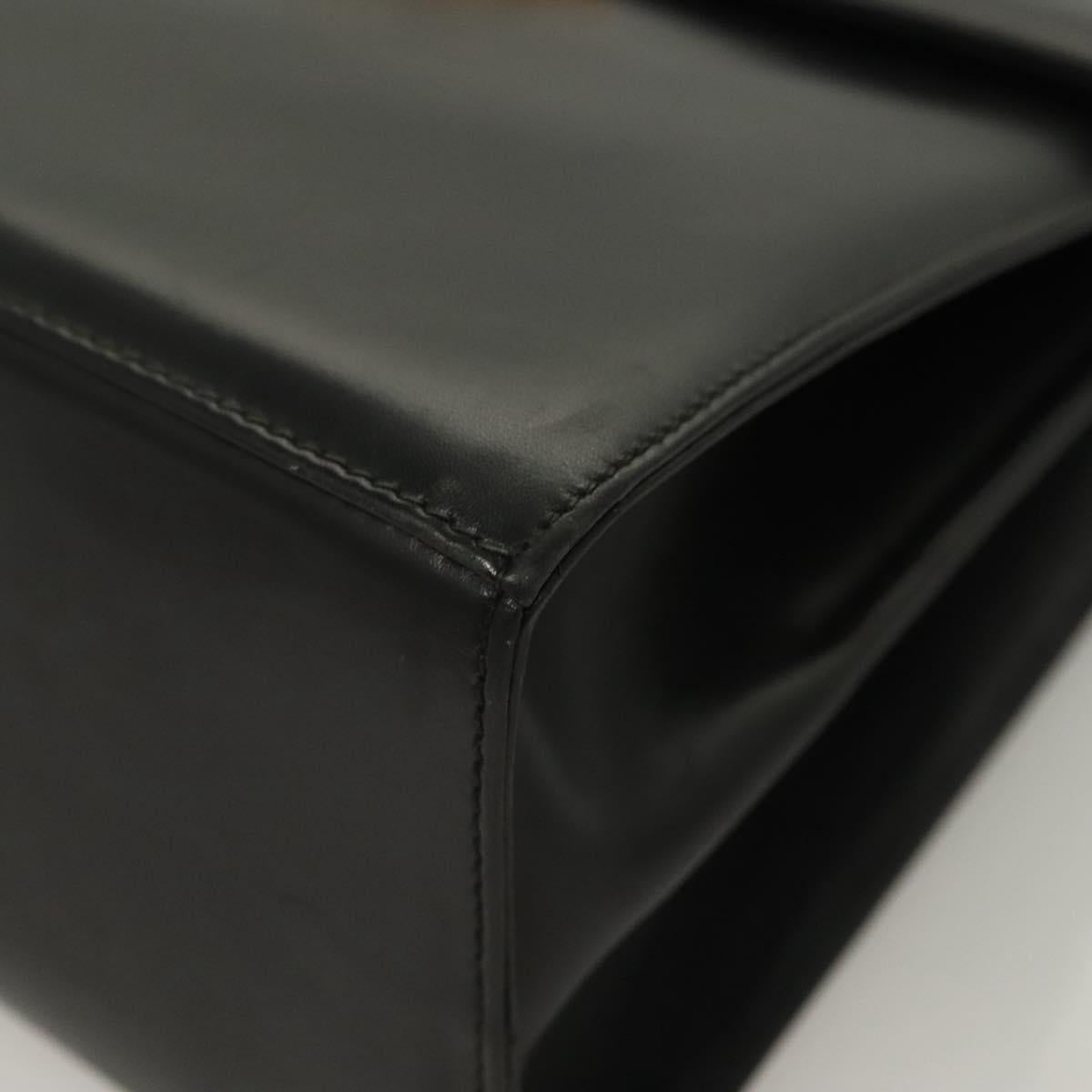Salvatore Ferragamo Black Leather Gancini