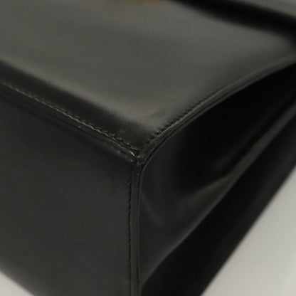 Salvatore Ferragamo Black Leather Gancini