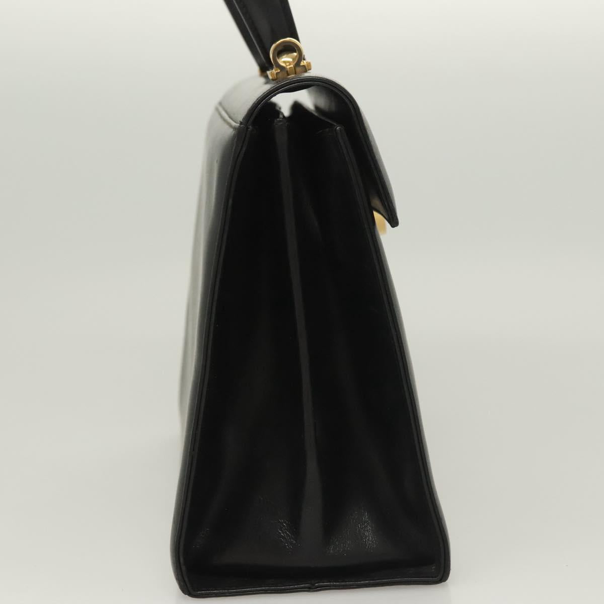 Salvatore Ferragamo Black Leather Gancini