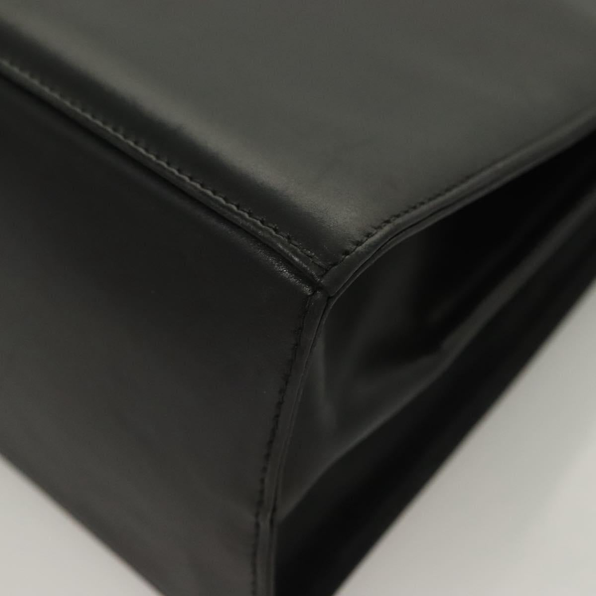 Salvatore Ferragamo Black Leather Gancini