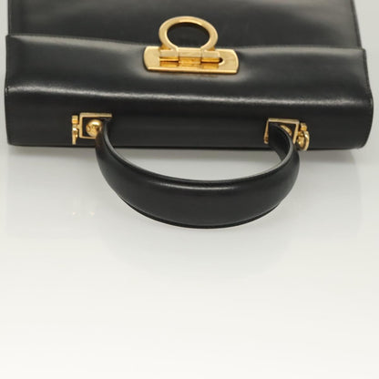 Salvatore Ferragamo Black Leather Gancini