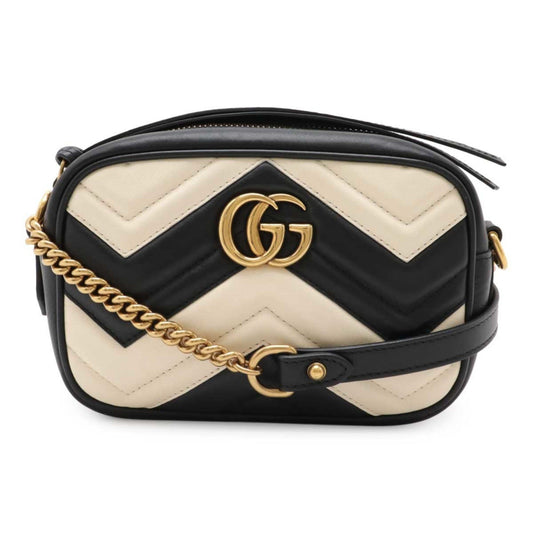 Gucci Black Leather Gg Marmont