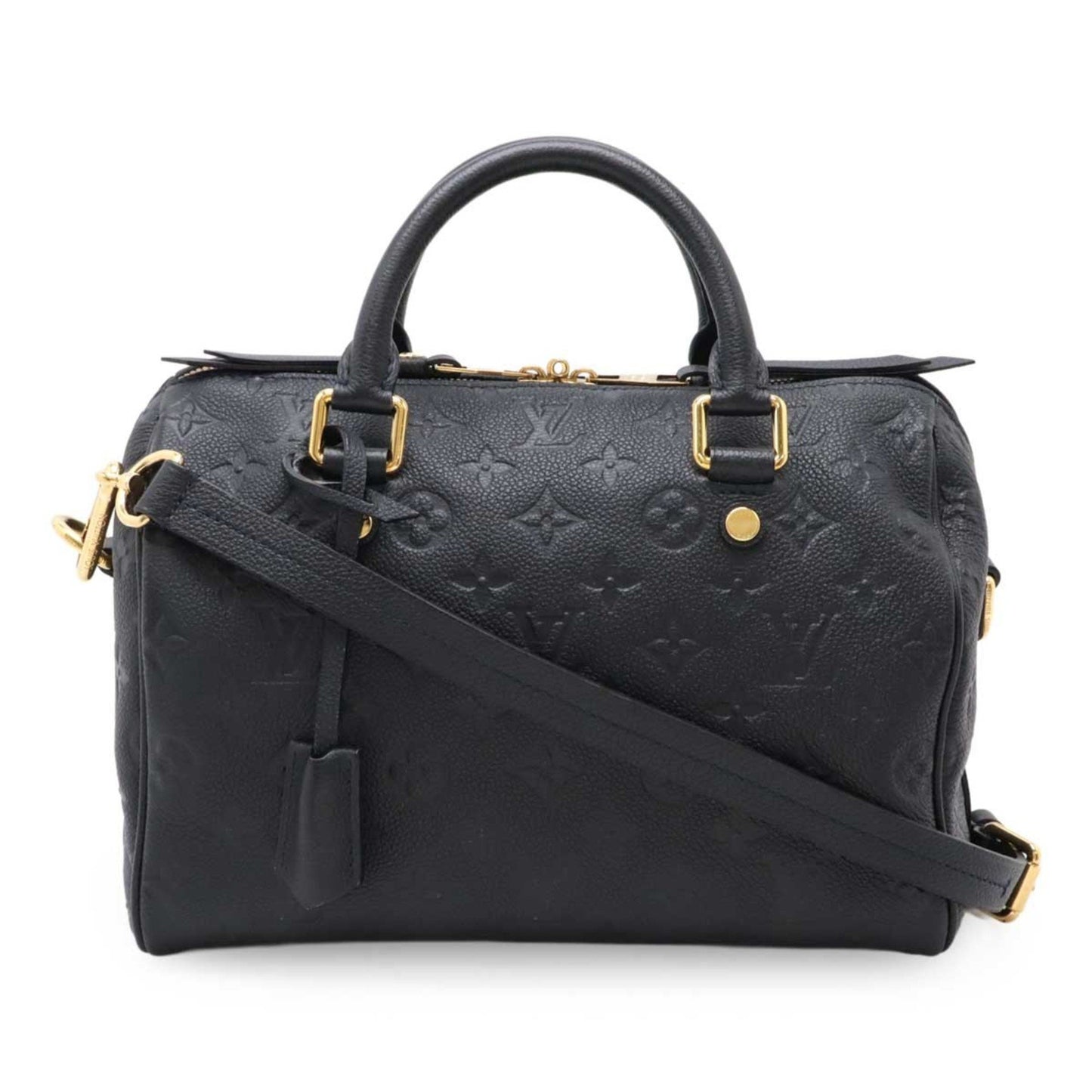 Louis Vuitton Black Leather Speedy Bandoulière 25