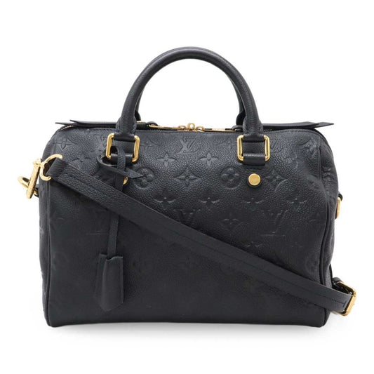 Louis Vuitton Black Leather Speedy Bandoulière 25