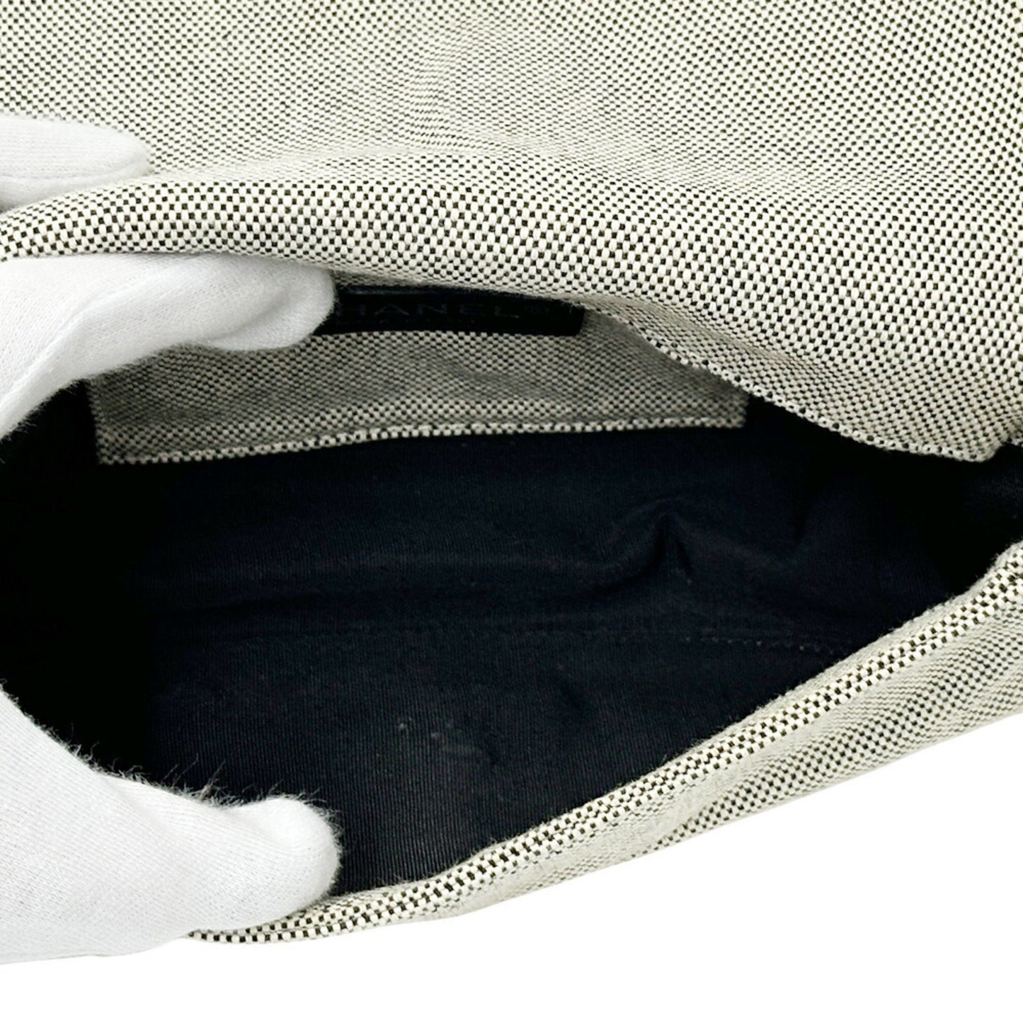 Chanel Black Canvas Camellia